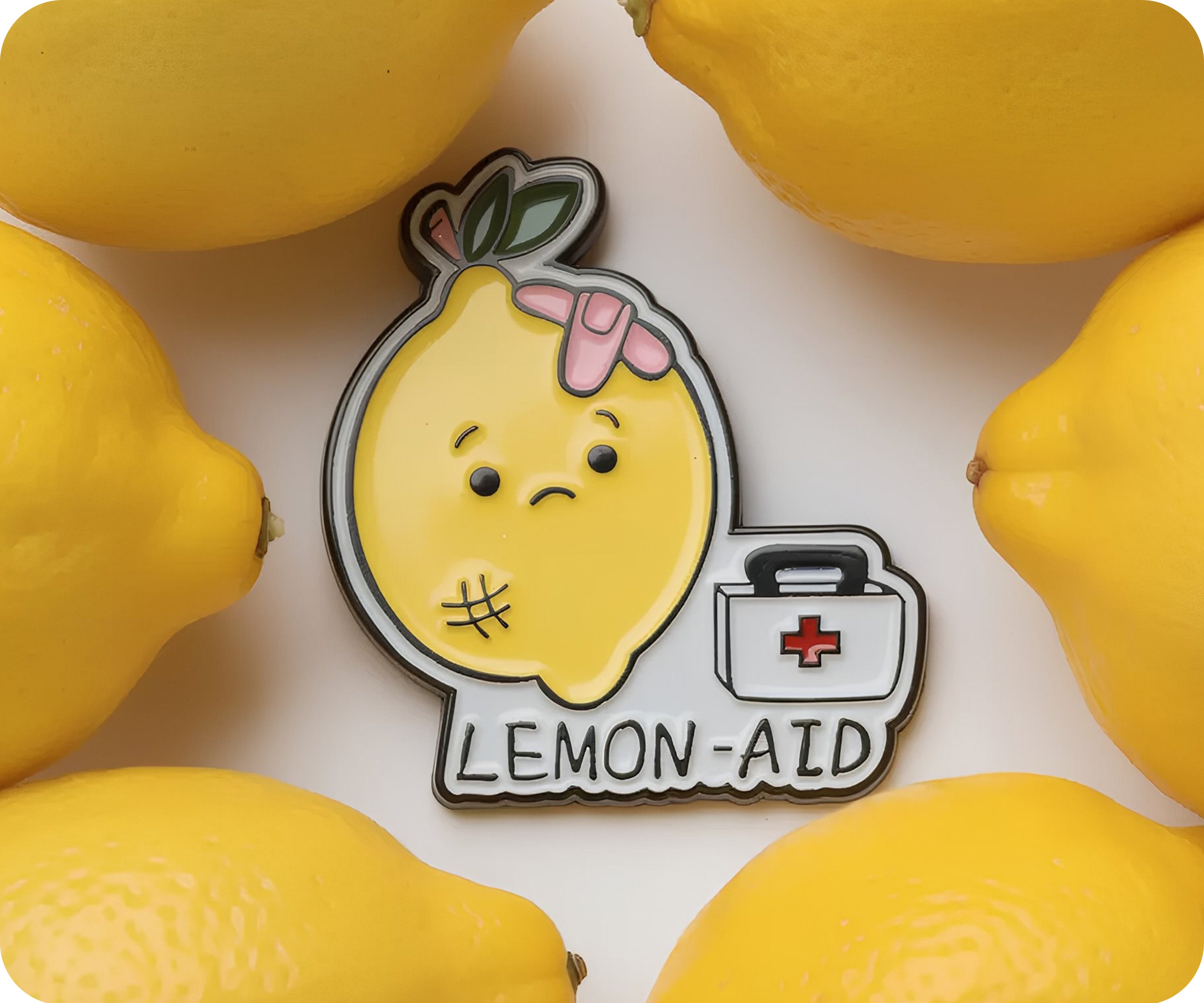 Insignia Divertida de Enfermera de Comida Médica de Limonada