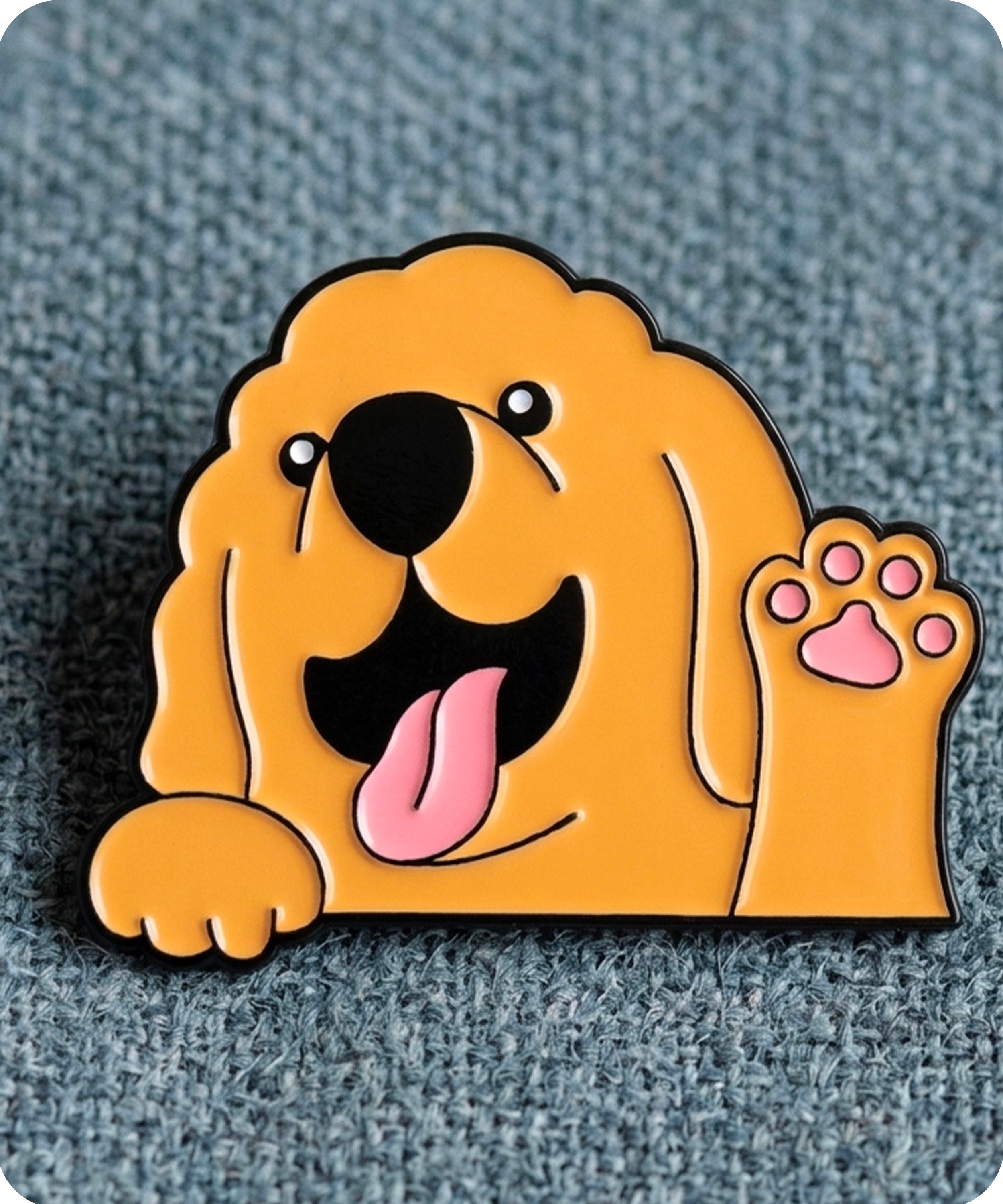 Cute Golden Retriever Enamel Lapel Pin Badge