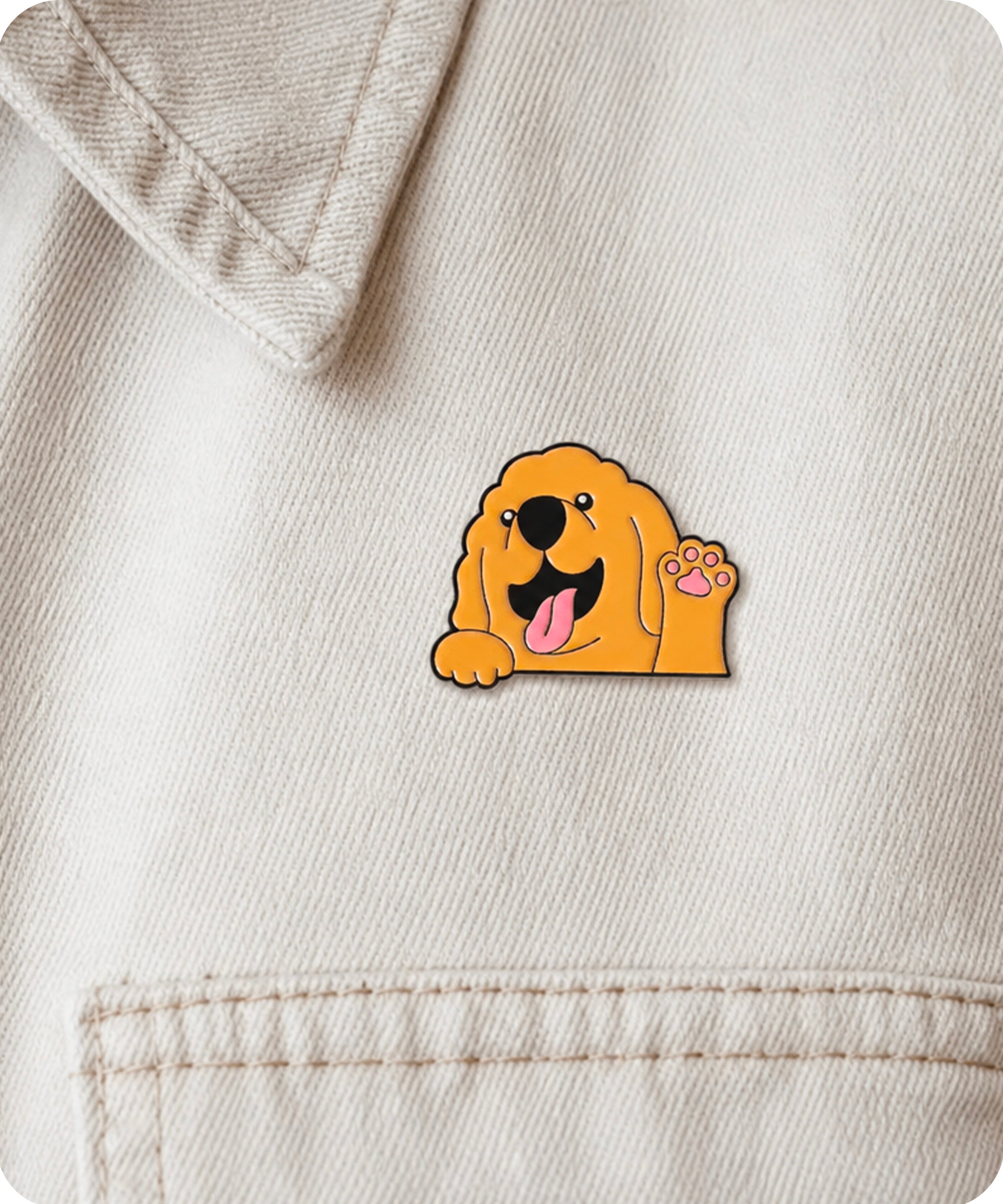 Cute Golden Retriever Enamel Lapel Pin Badge