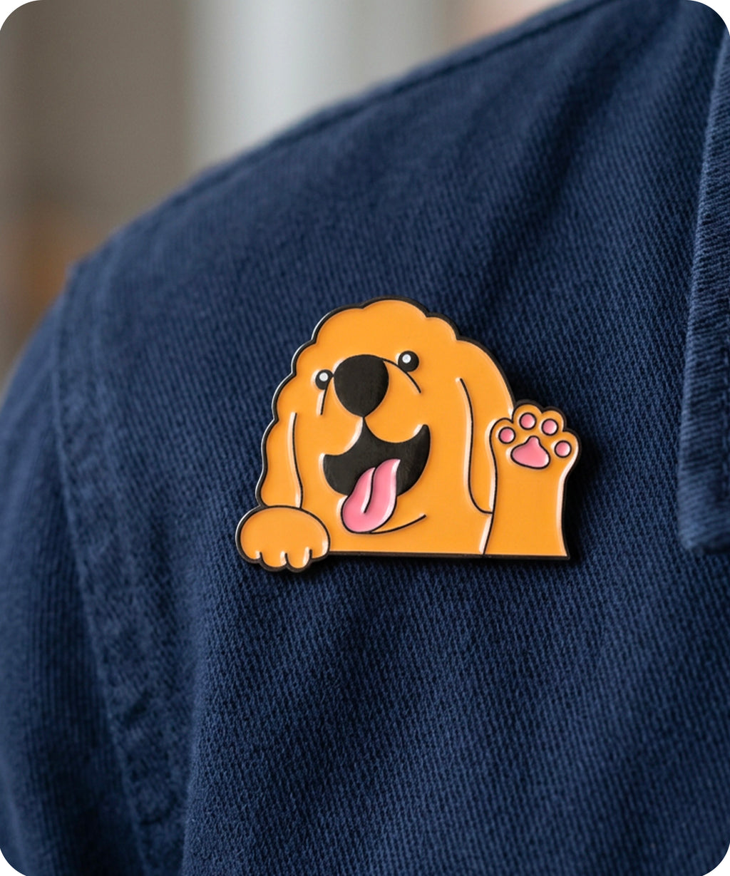 Cute Golden Retriever Enamel Lapel Pin Badge