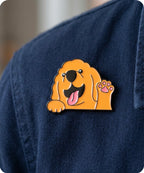Cute Golden Retriever Enamel Lapel Pin Badge