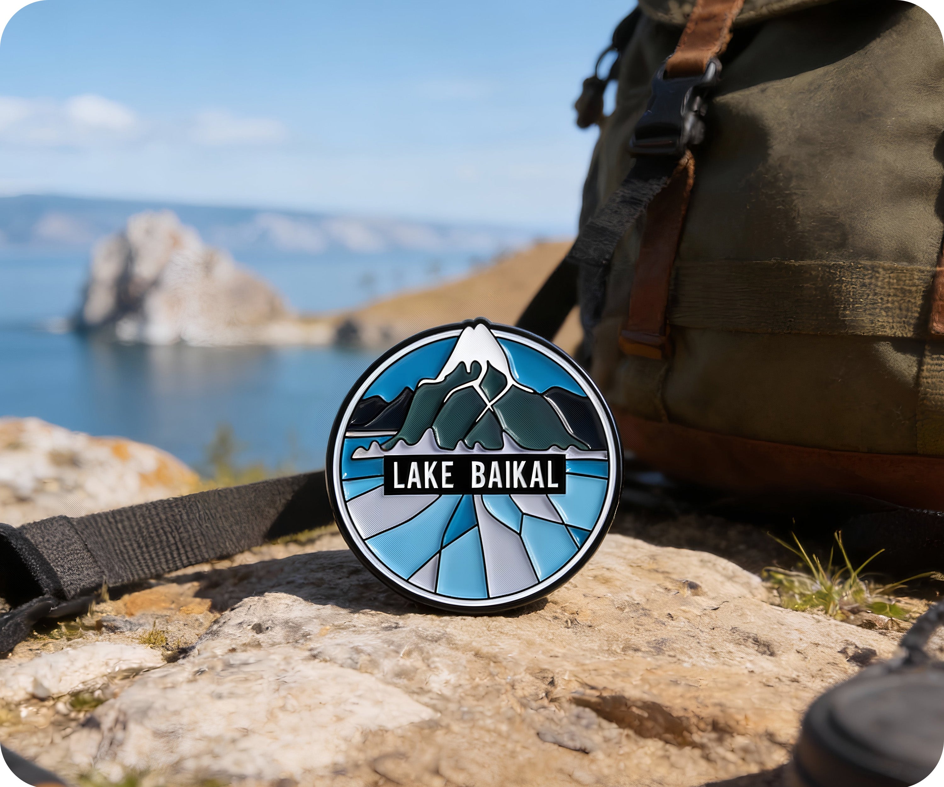Insignia de alfiler con el sello del lago Baikal, Rusia Imagen secundaria del producto