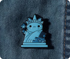 Estatua de la Libertad Gato Gatitos Divertido Pin Insignia