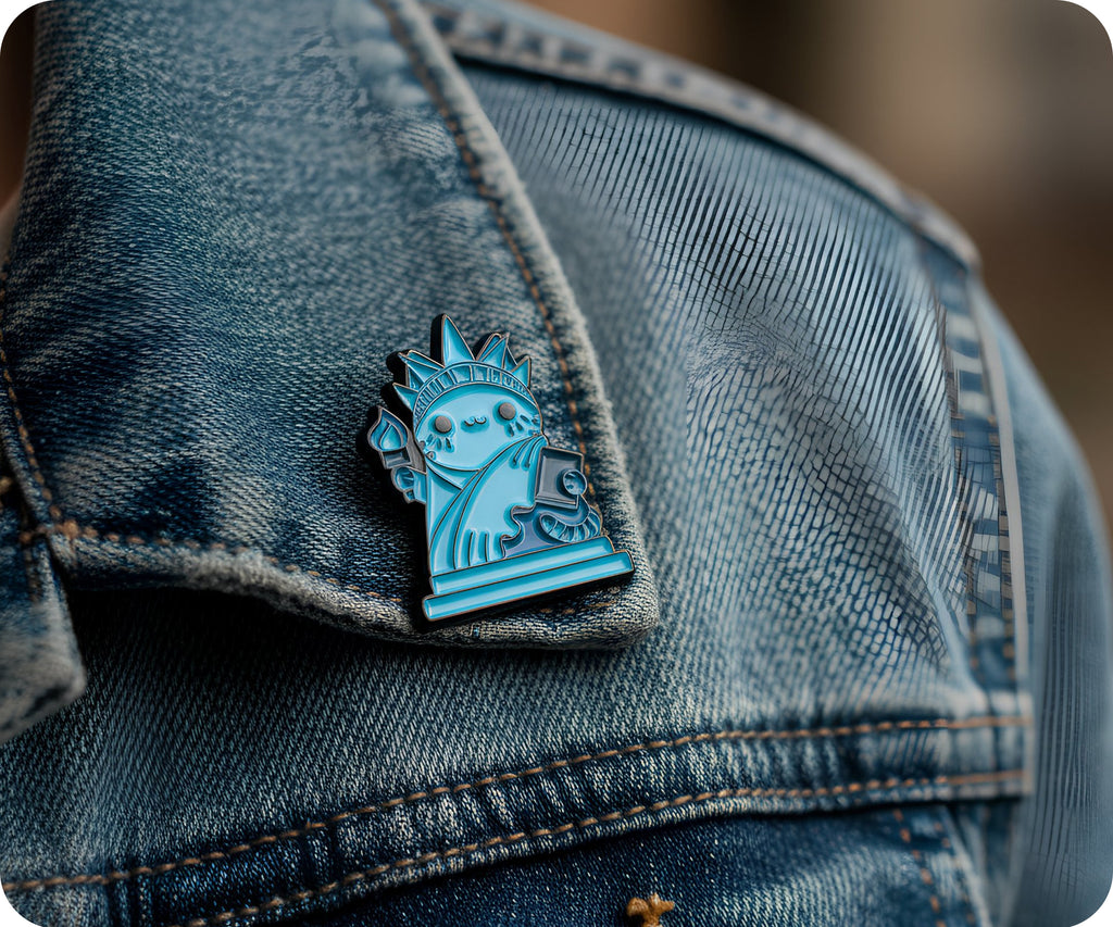 Estatua de la Libertad Gato Gatitos Divertido Pin Insignia