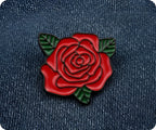 Rose 3 Leaf Pin Badge