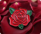 Rose 3 Leaf Pin Badge