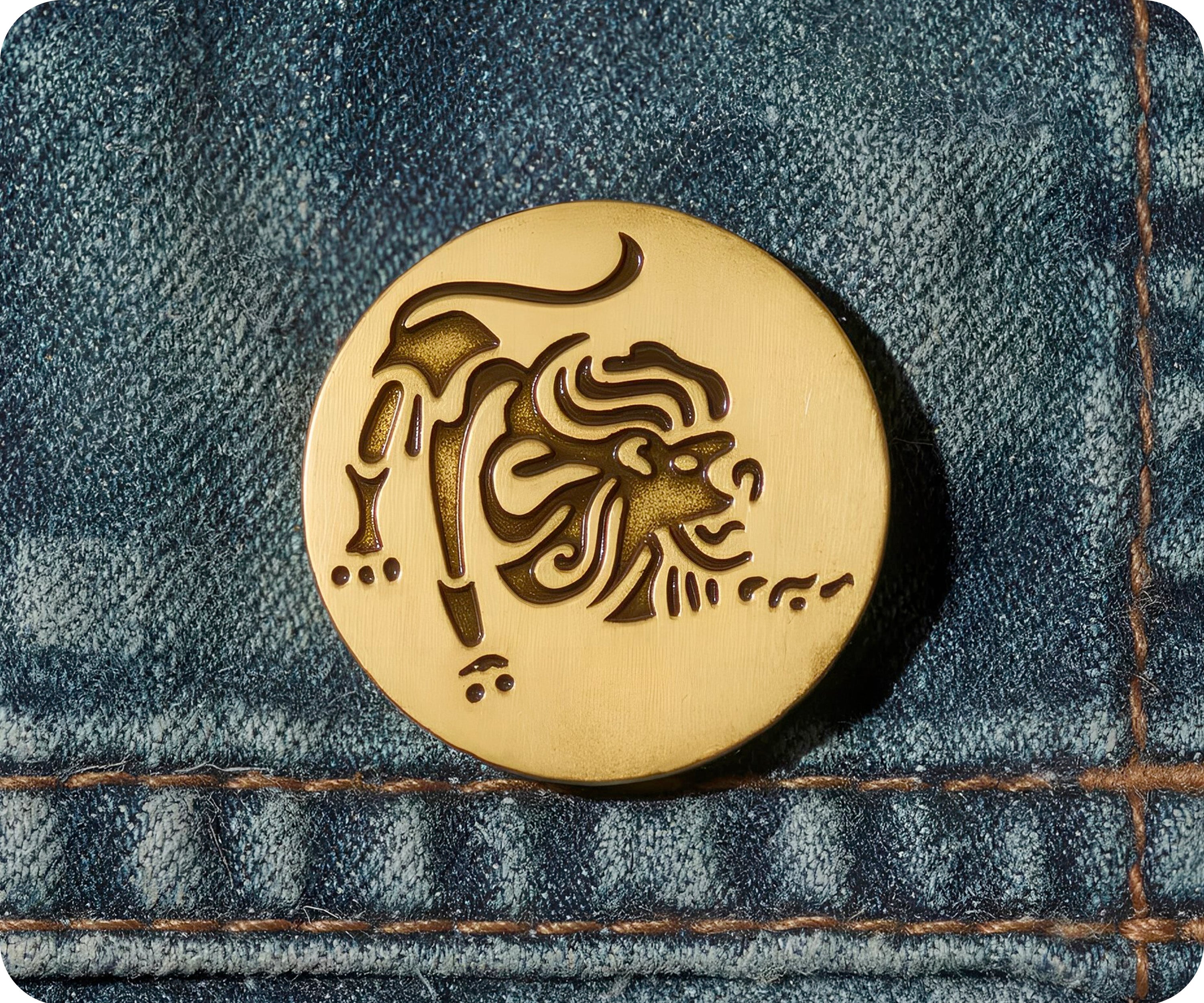 Insignia de pin del signo zodiacal Leo Imagen secundaria del producto