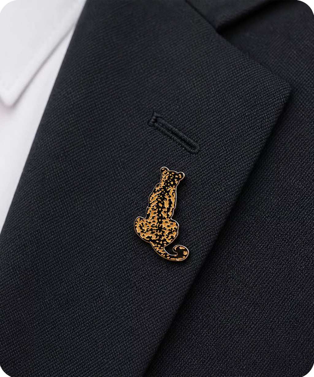 Leopard Enamel Lapel Pin Badge