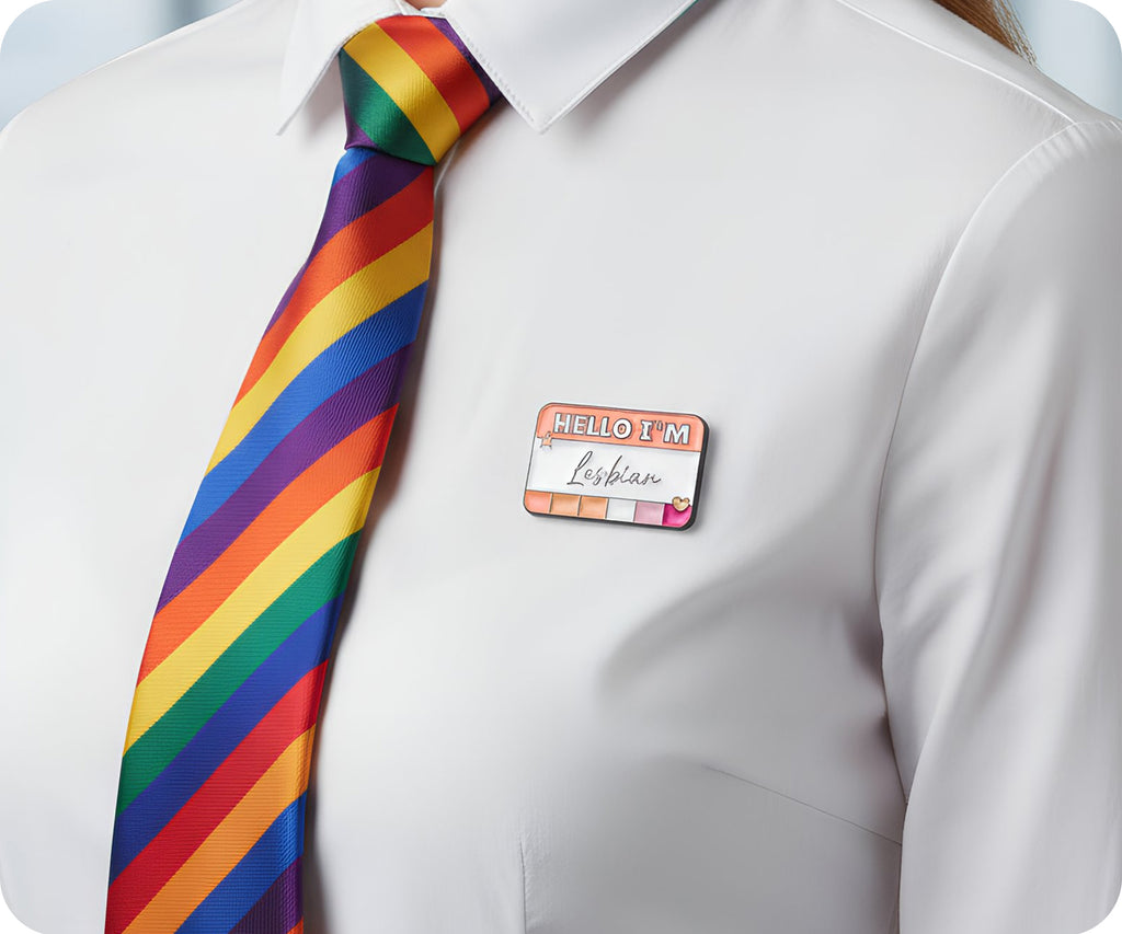Hello I'm A Lesbian  Pin Badge