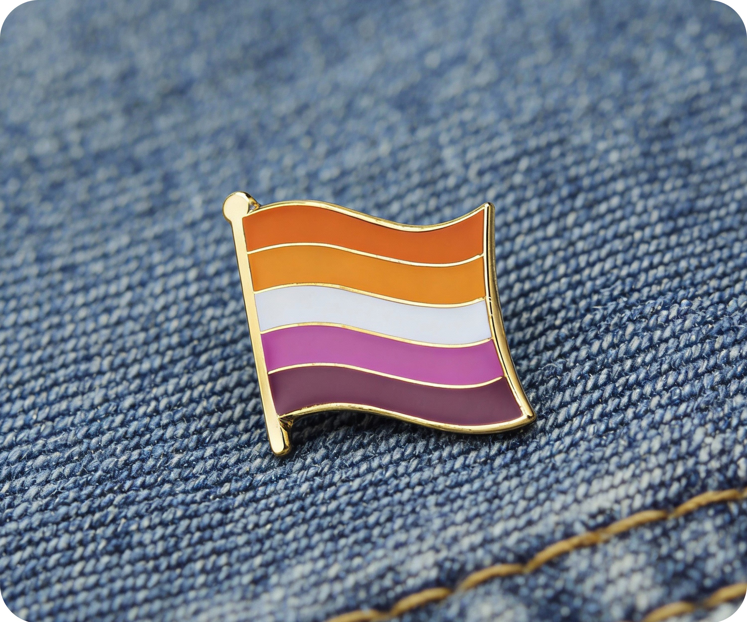 Lesbian Flag Pin Badge