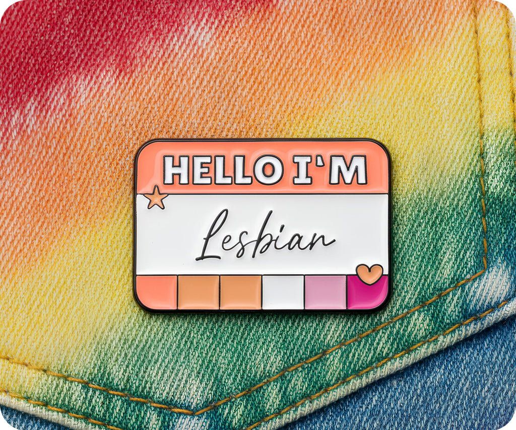 Hello I'm A Lesbian  Pin Badge