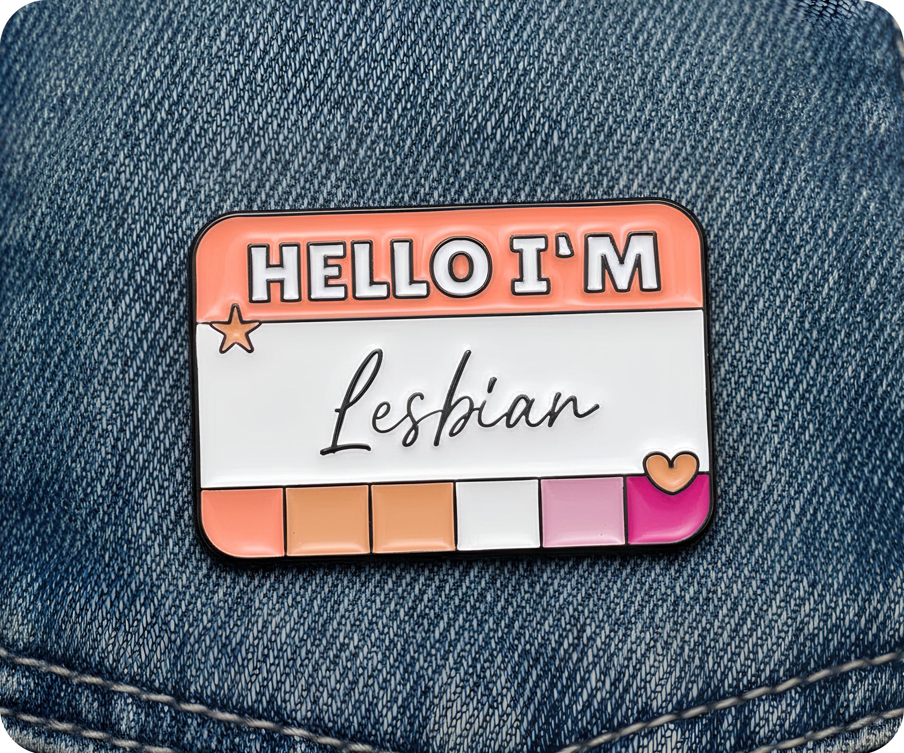 Hello I'm A Lesbian  Pin Badge