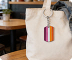 Progress Pride LGBTQI+ Flag Dog Tag Keyring | Metal Enamel