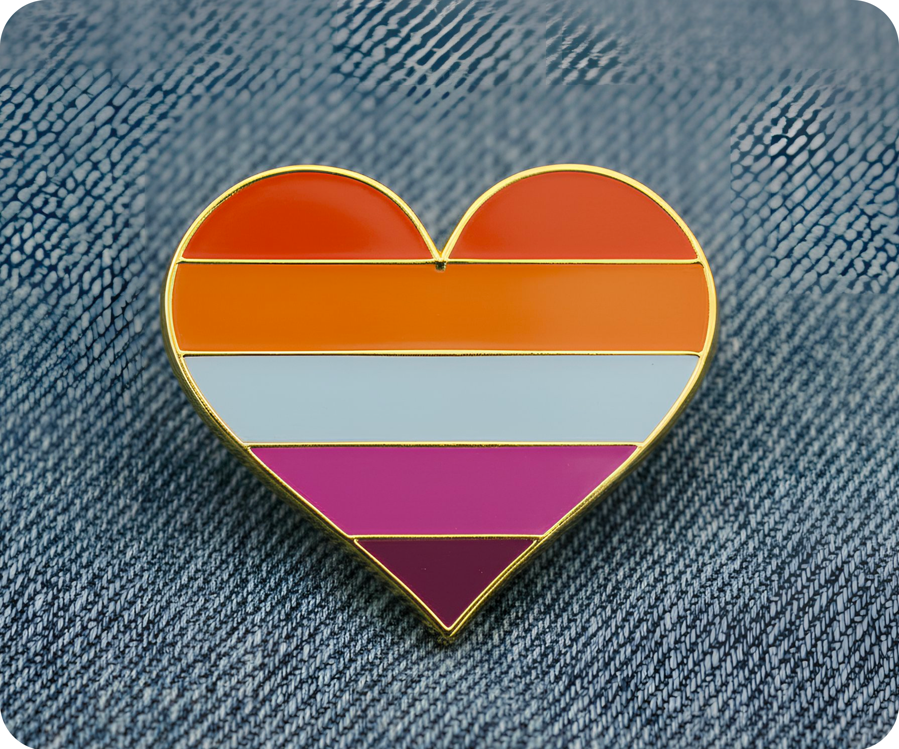 Pin con forma de corazón de arcoíris lésbico Imagen secundaria del producto