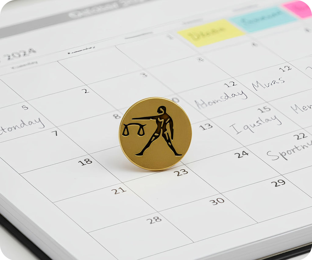 Libra Zodiac Sign Pin Badge