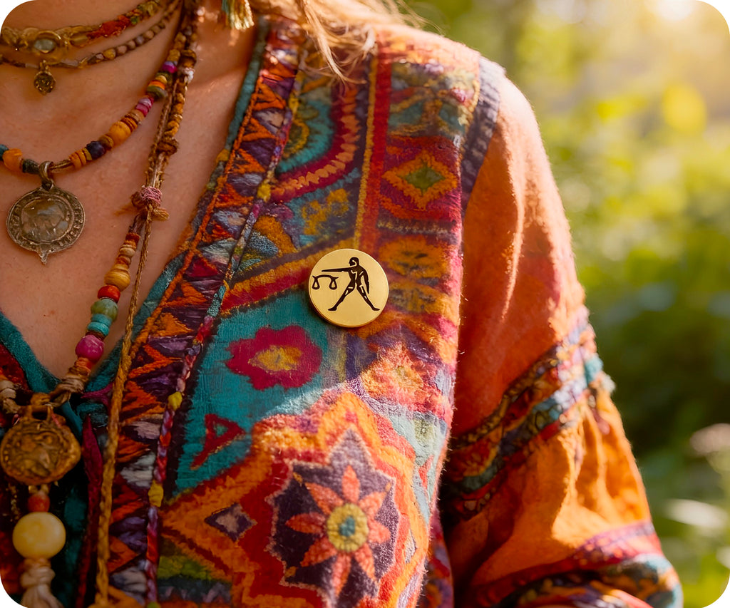 Libra Zodiac Sign Pin Badge