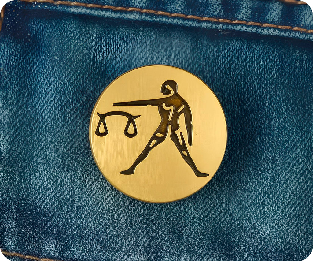 Libra Zodiac Sign Pin Badge