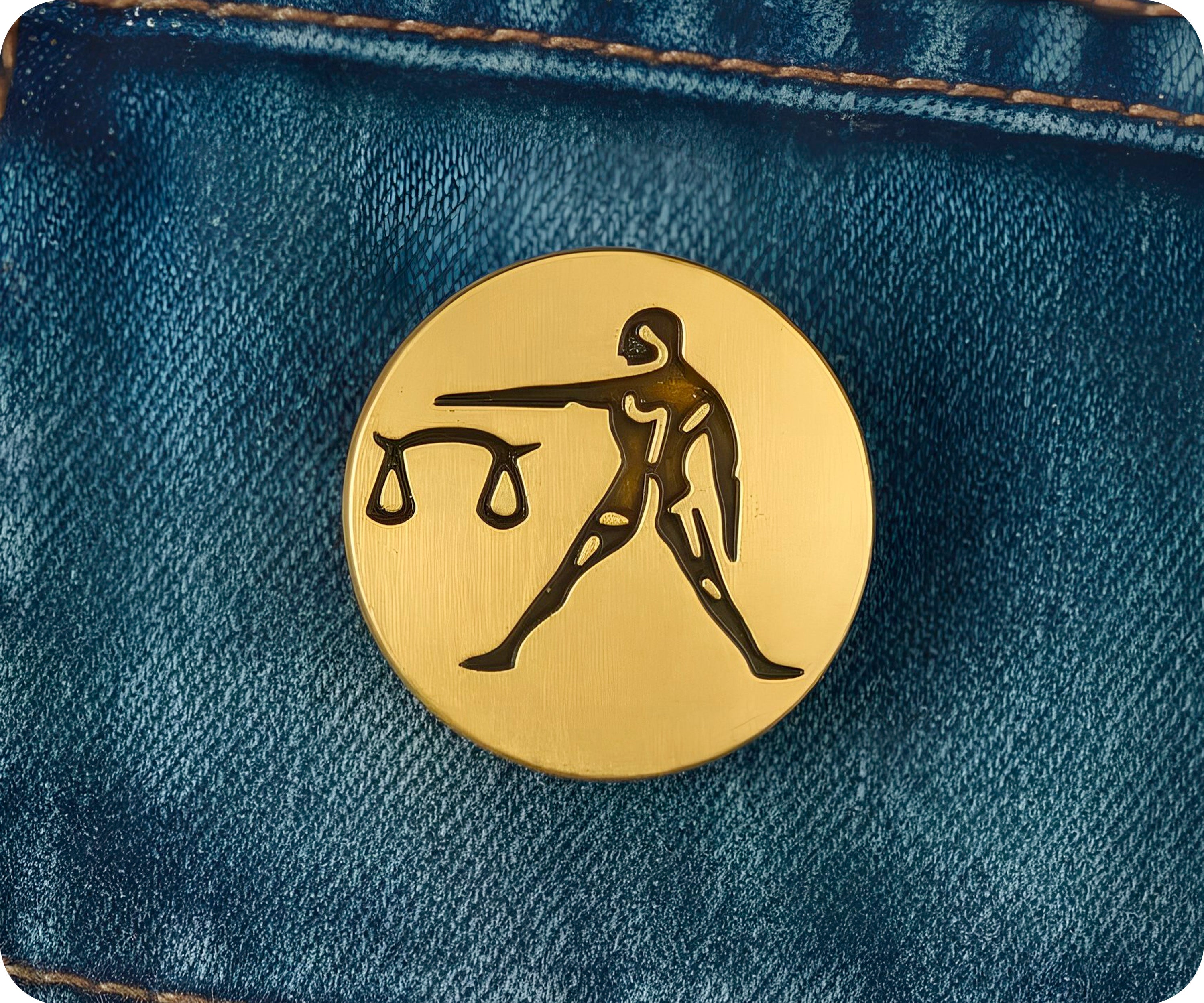 Libra Zodiac Sign Pin Badge