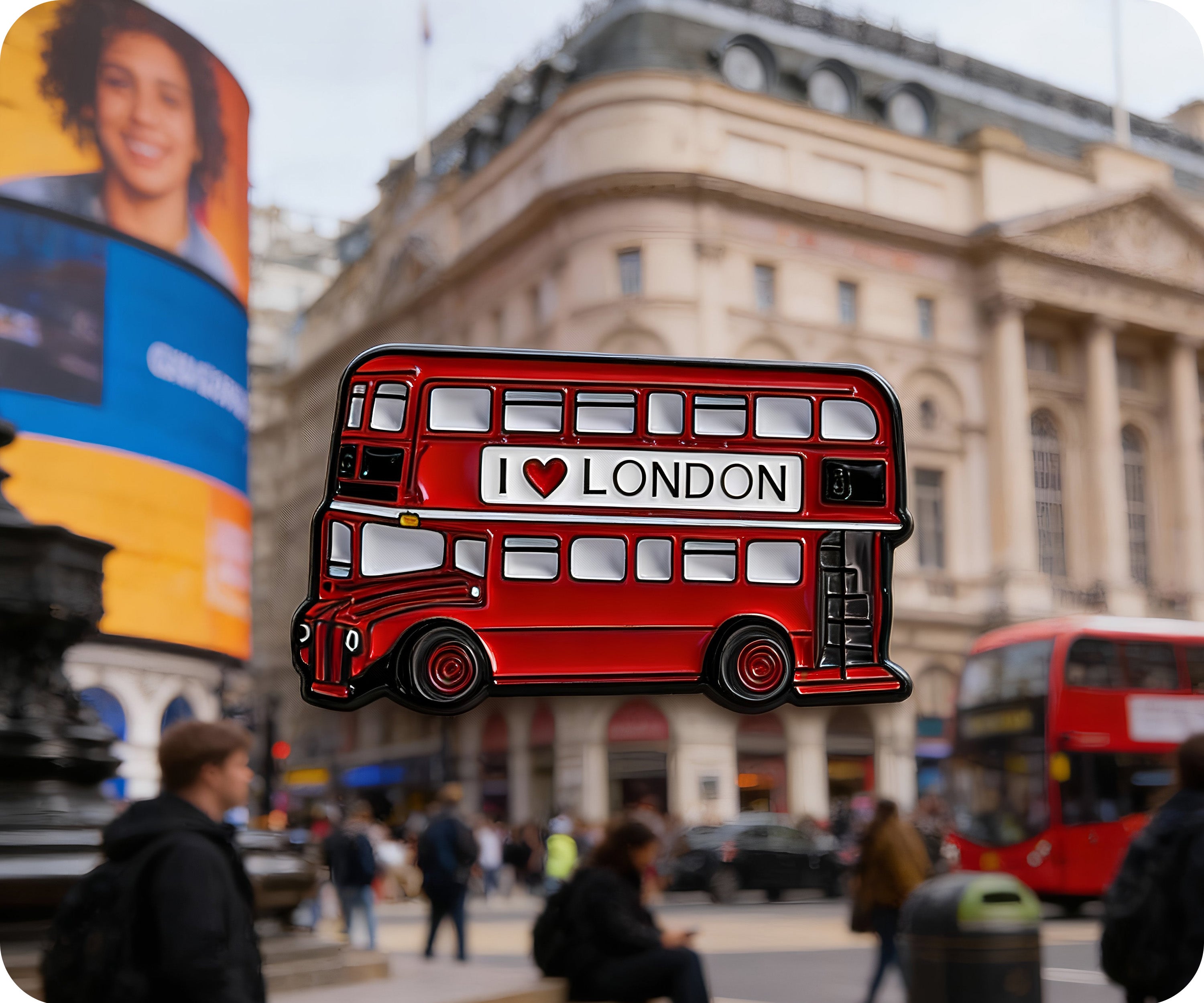 I Love London Double Decker Bus Transport Pin Badge