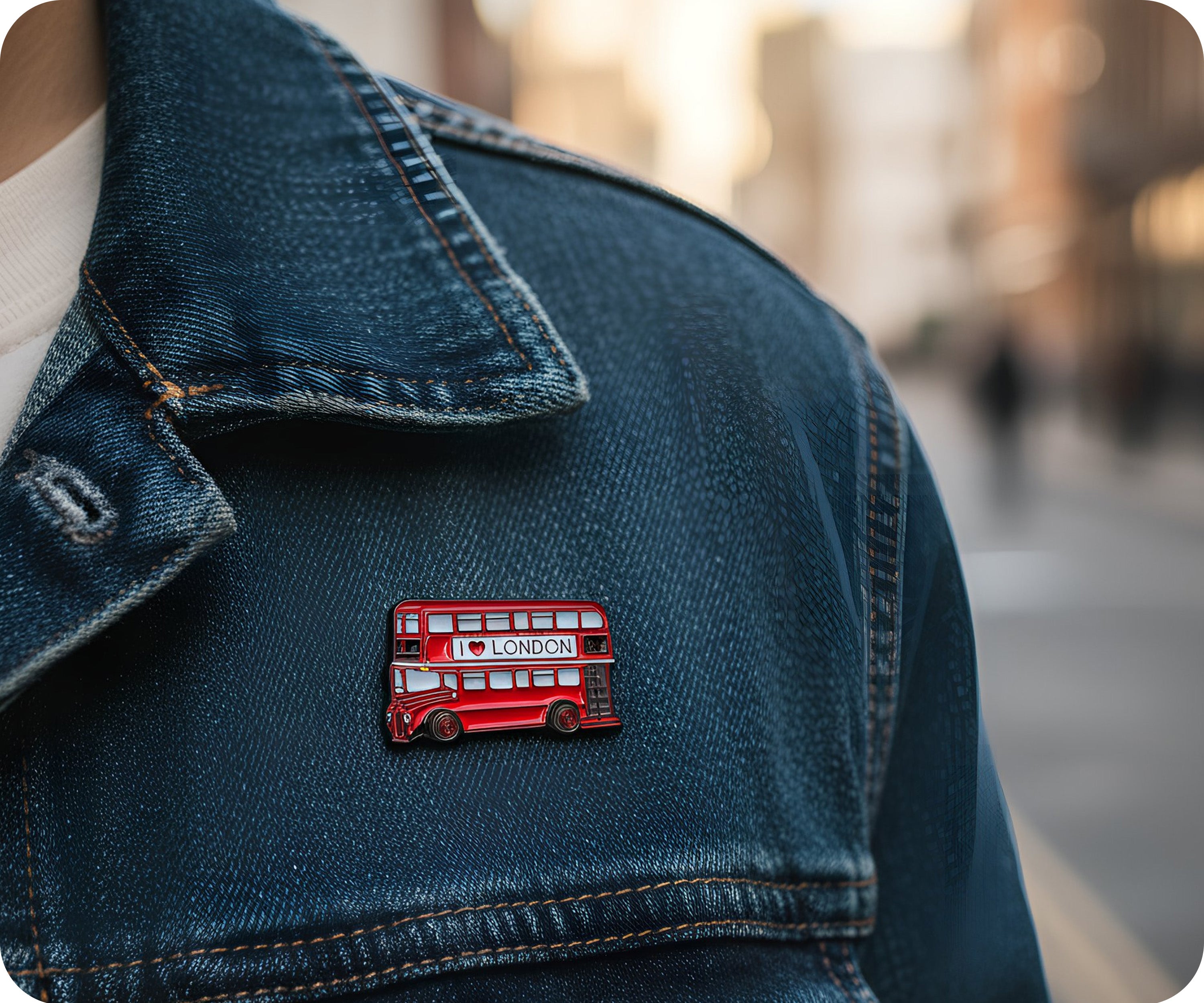 I Love London Double Decker Bus Transport Pin Badge