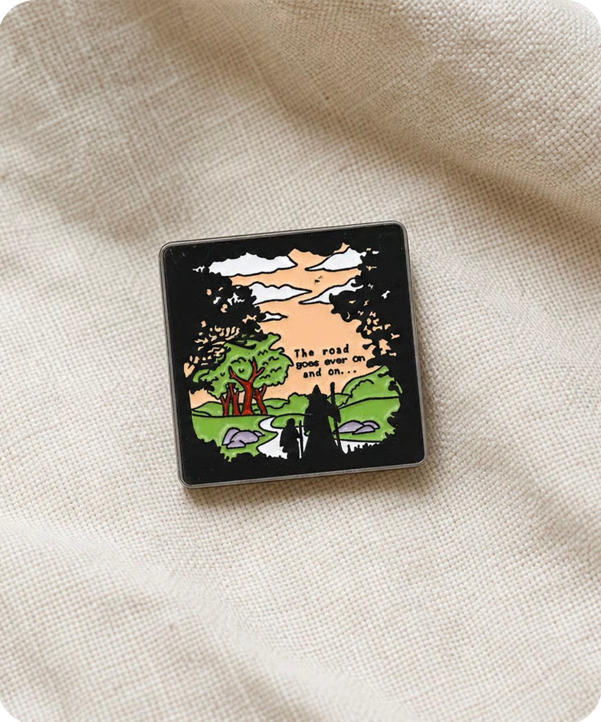 The Road Goes Ever On Enamel Lapel Pin Badge
