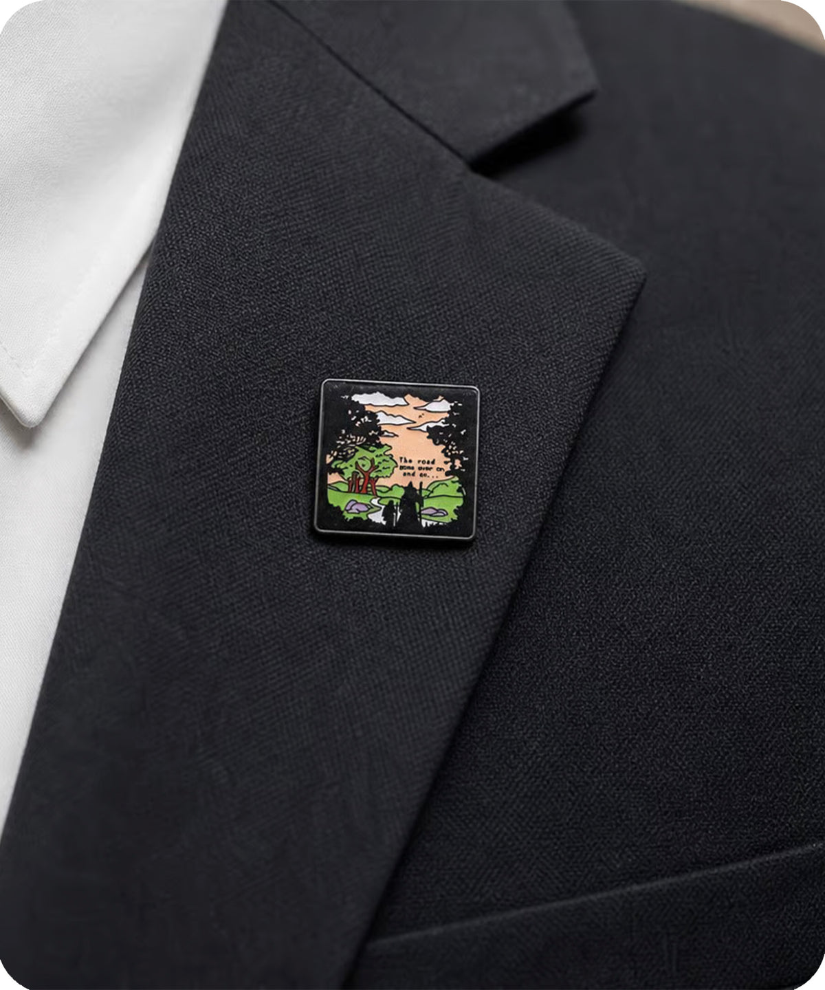 The Road Goes Ever On Enamel Lapel Pin Badge