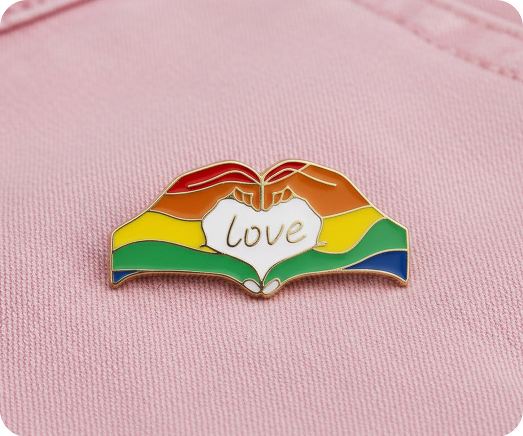 LGBTQI+ Rainbow Pride Love Hands Badge