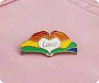LGBTQI+ Rainbow Pride Love Hands Badge