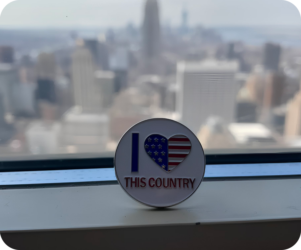 I Love this Country Unites States USA Pin Badge