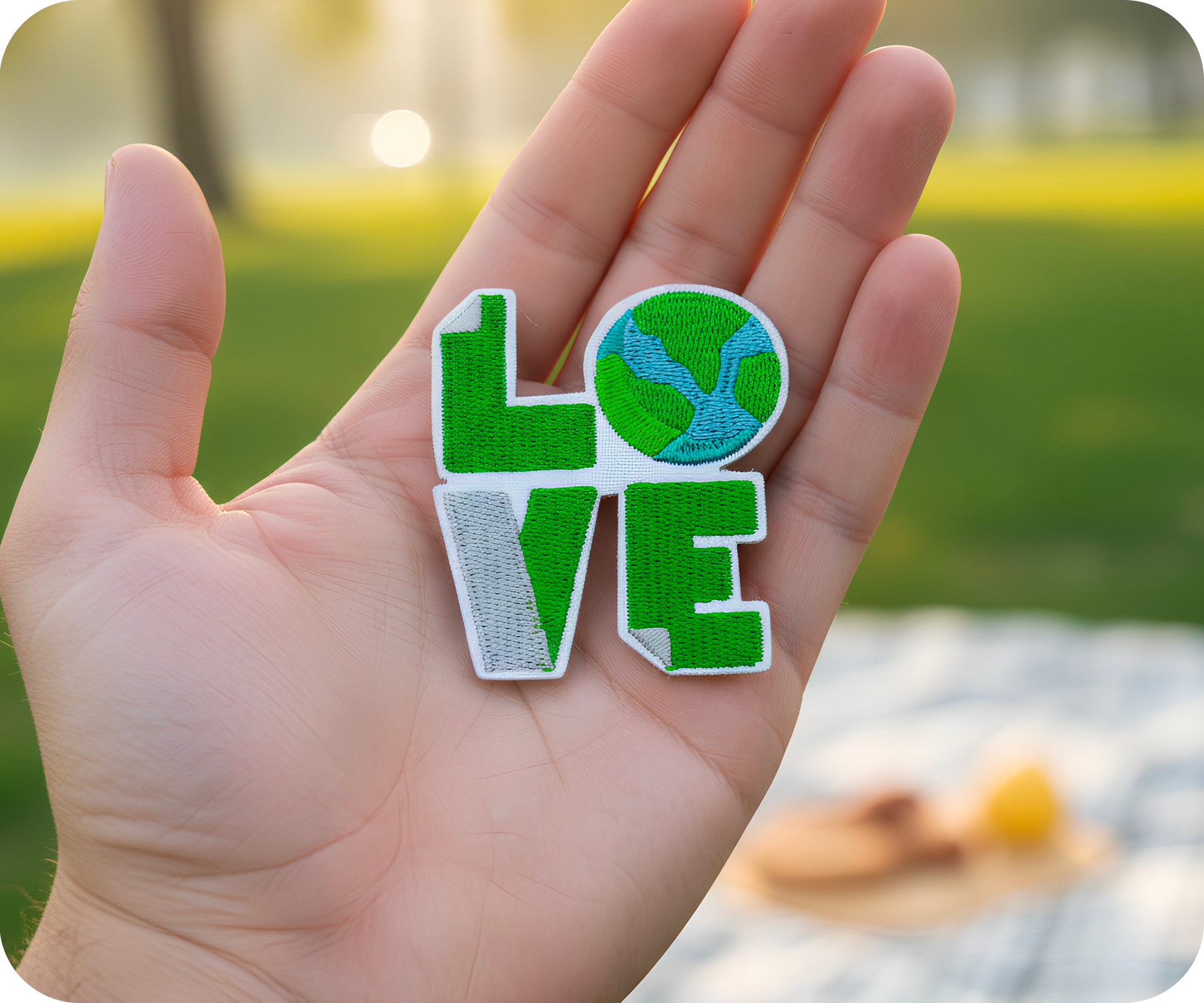 Love Earth Planet Climate Iron On Patch (6.5 x 5.5cm) Secondary image