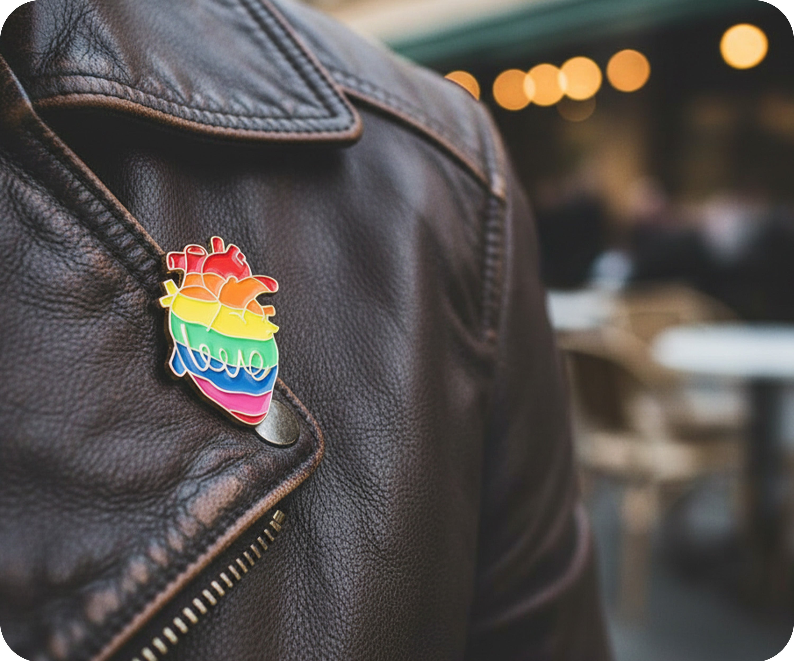 Insignia de corazón de amor de la comunidad LGBTQI+ Arcoíris del Orgullo Imagen secundaria del producto