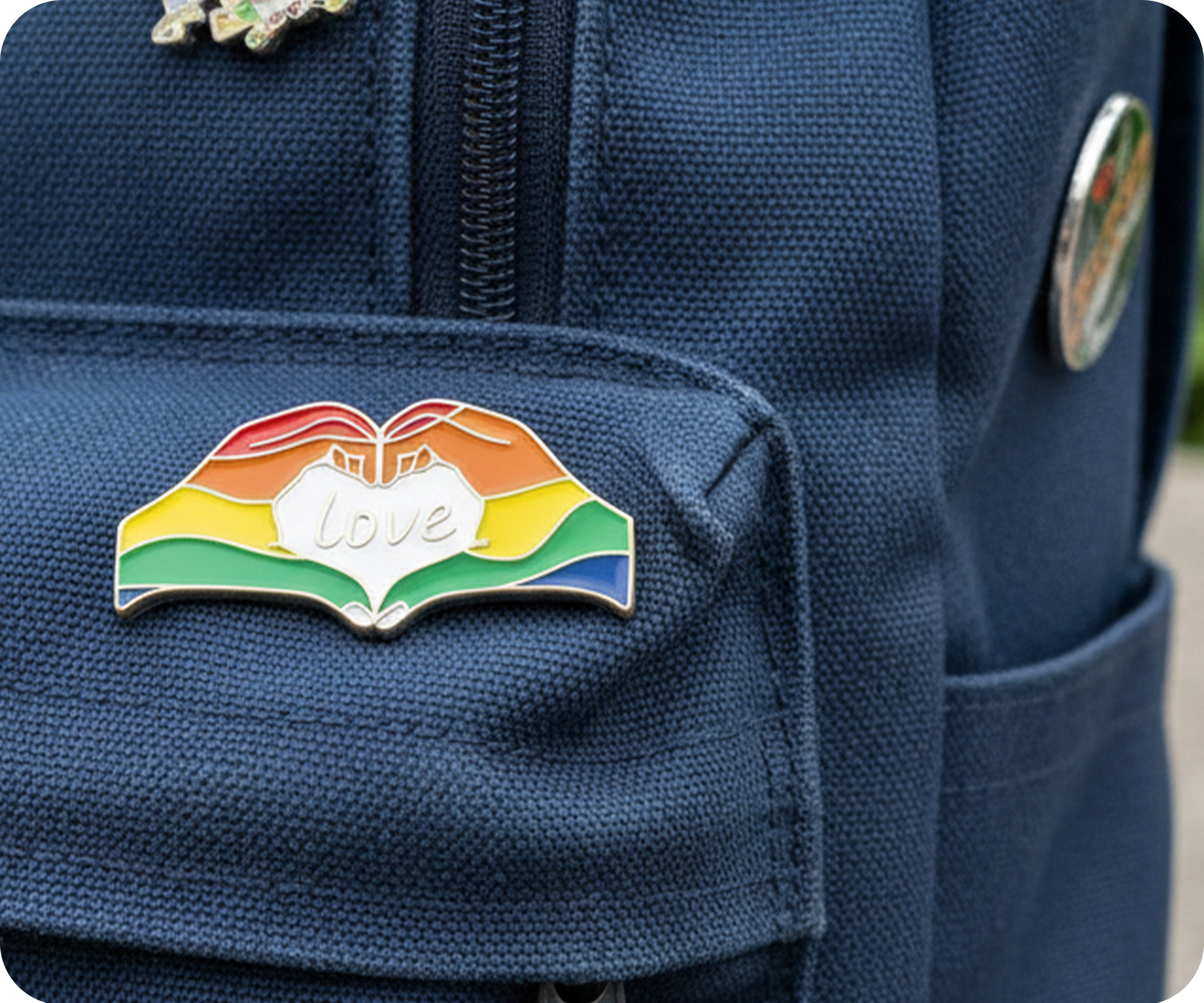 LGBTQI+ Rainbow Pride Love Hands Badge