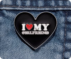 I Love My Girl Friend Heart Pin Badge