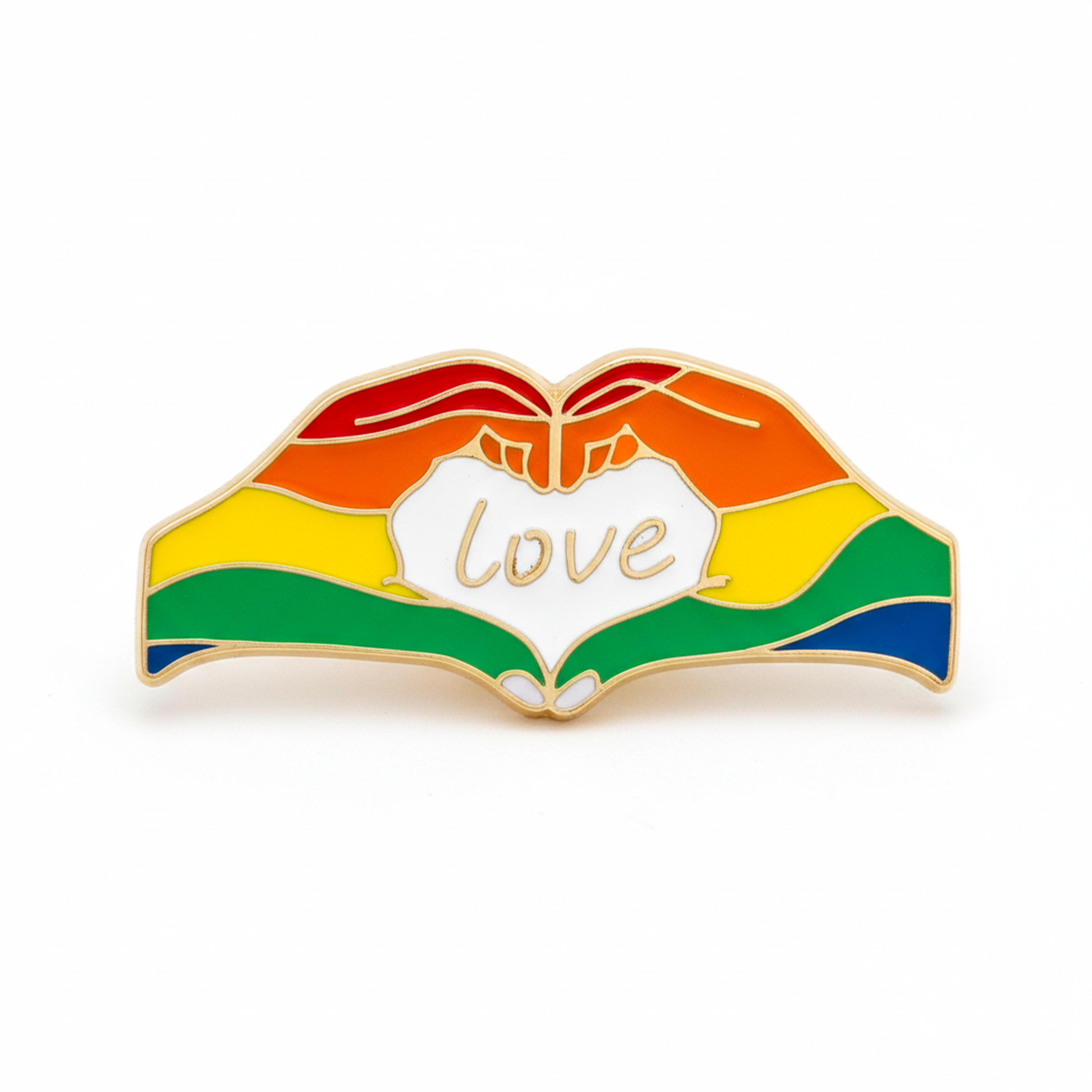 Insignia de Amor Manos Arcoíris del Orgullo LGBTQI+ Imagen principal del producto