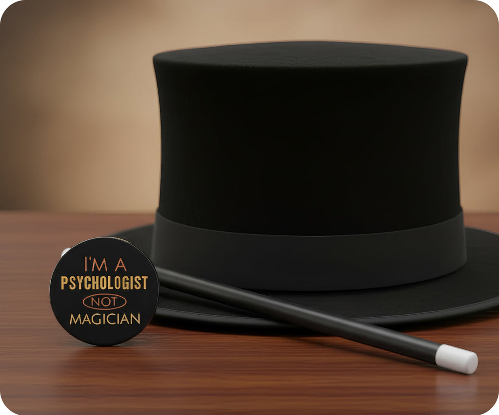 I'm A Psychologist Not A Magician Pin Badge
