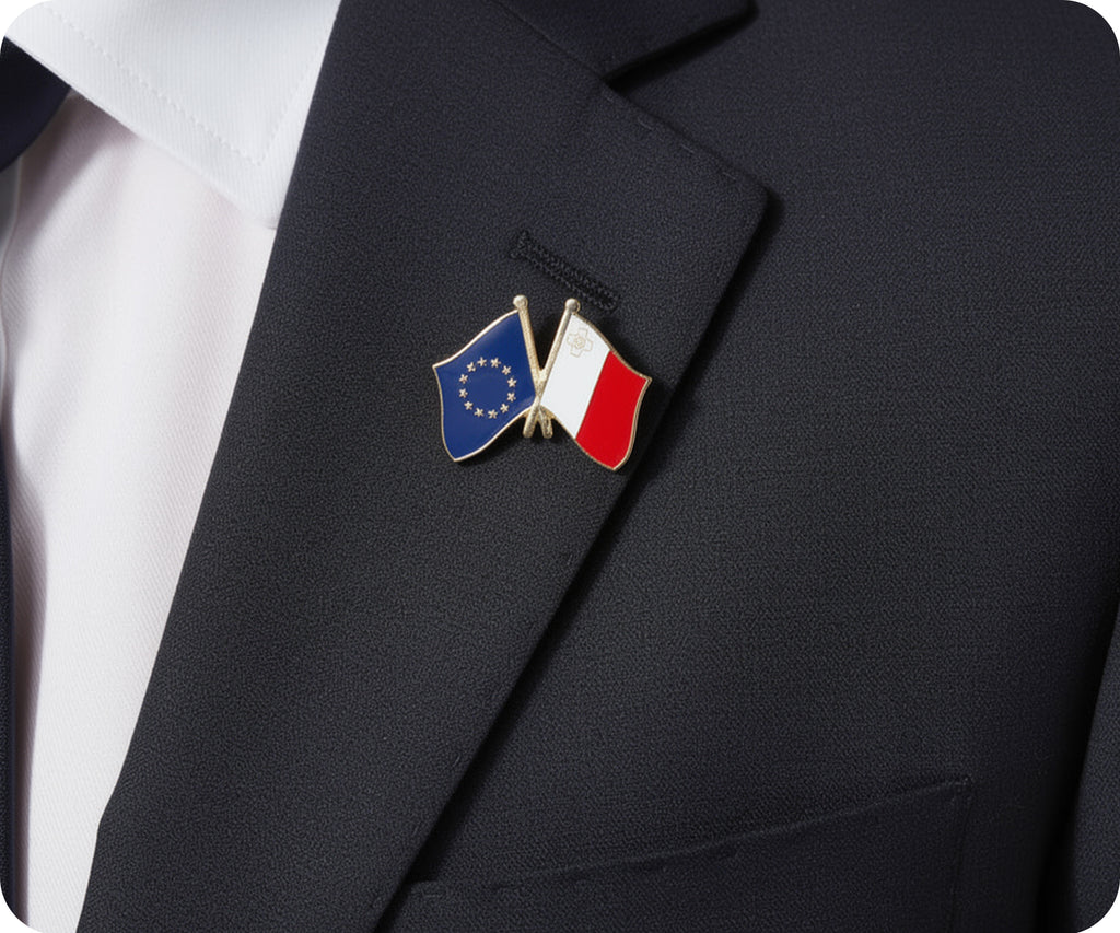 European Union & Malta Friendship Pin Badge