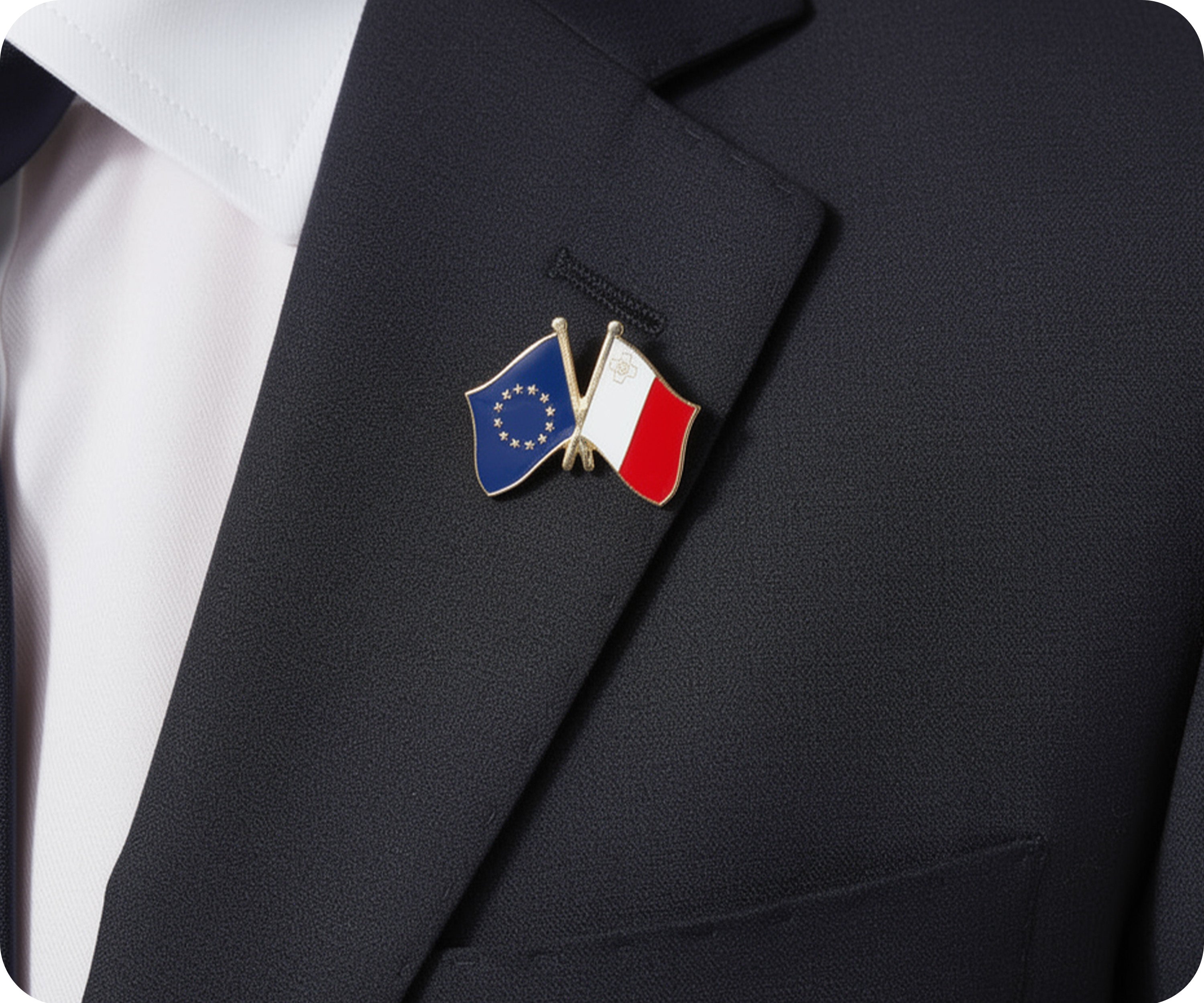 European Union & Malta Friendship Pin Badge
