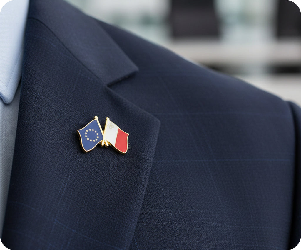 European Union & Malta Friendship Pin Badge