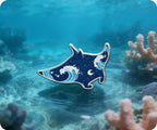 Manta Ray Ocean Glitter Pin Badge