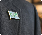Equator Earth Map Flag Pin Badge