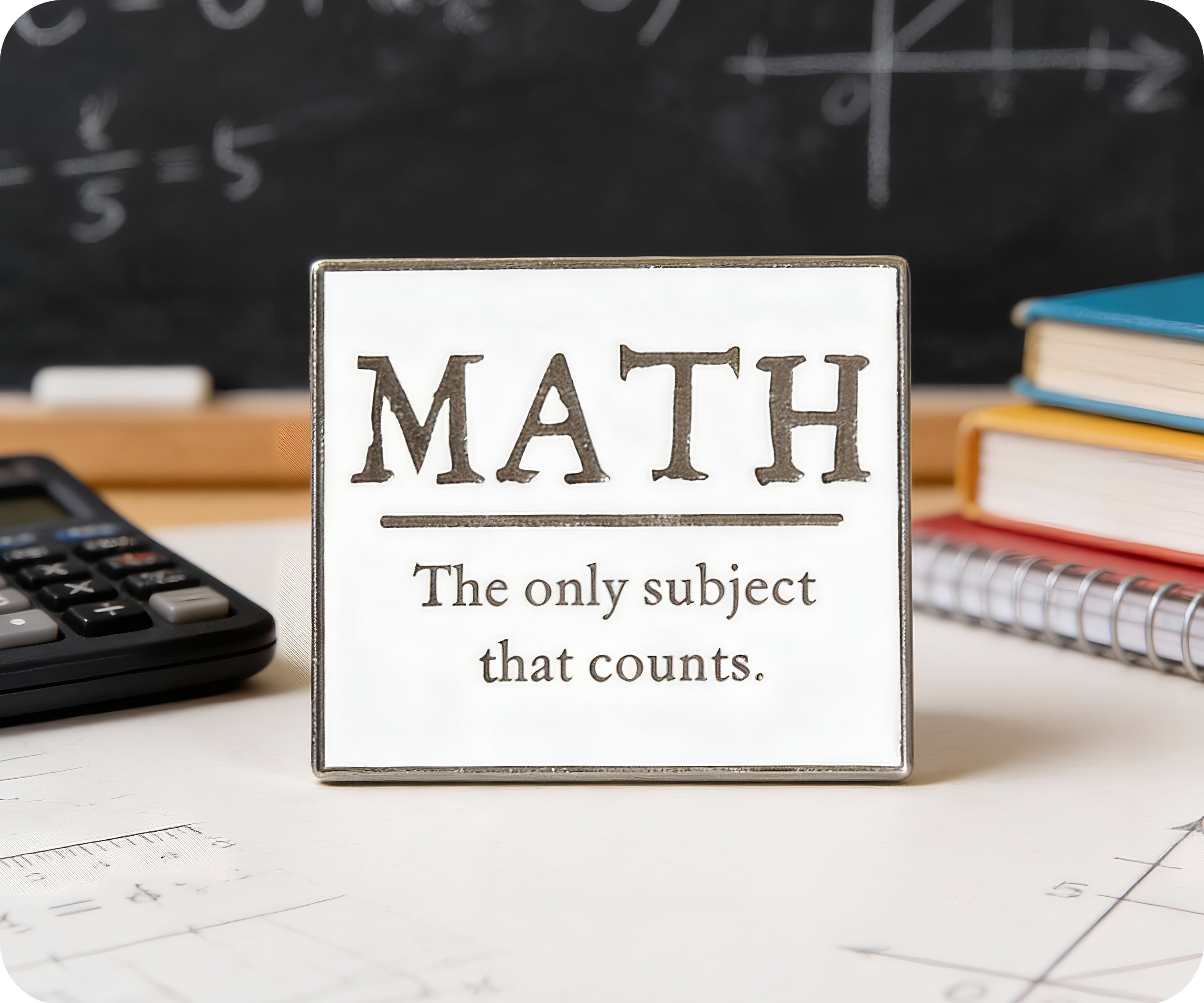 MATH. The Only Subject That Counts Pin Badge