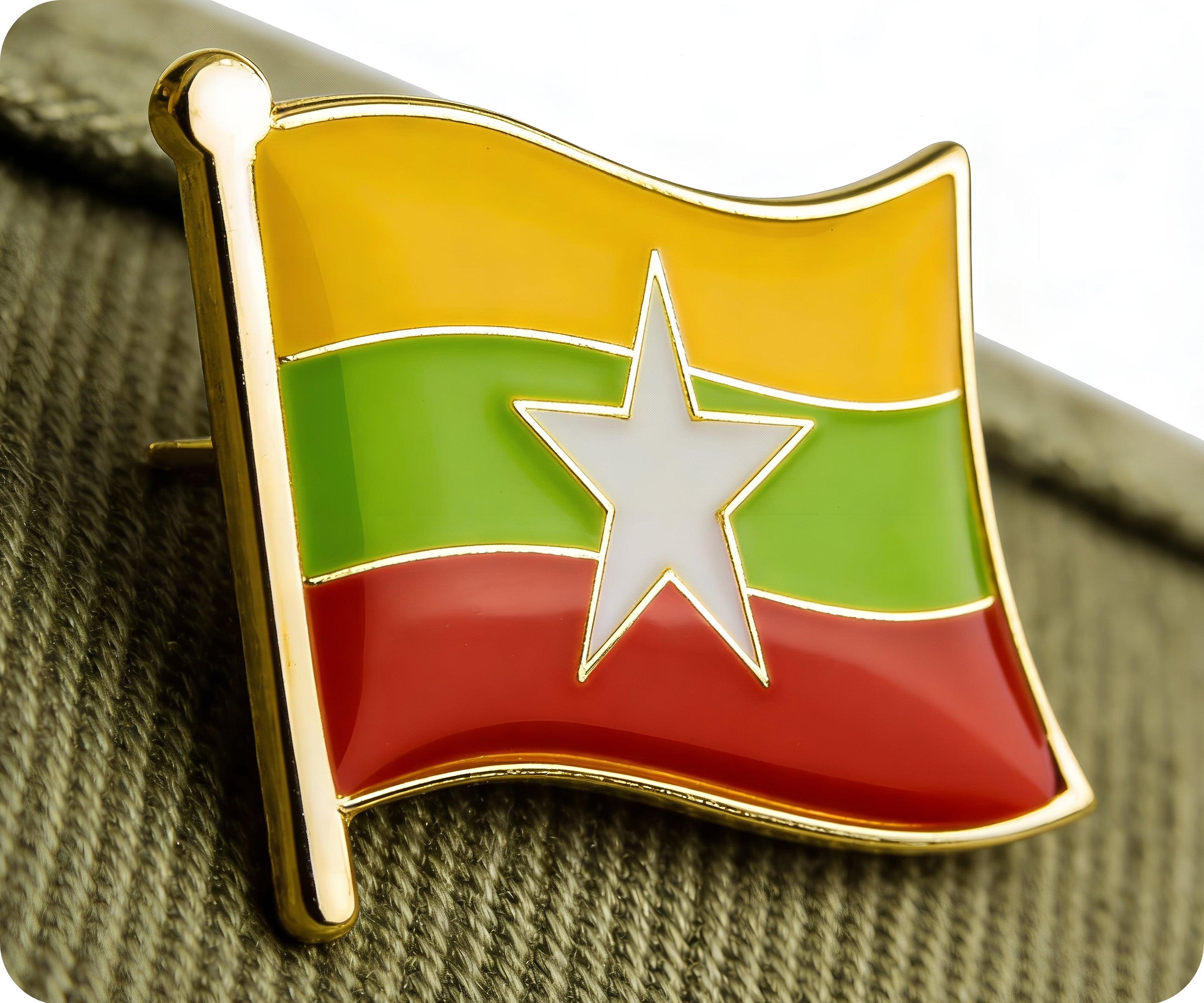 Insignia de la bandera de Myanmar Imagen secundaria del producto