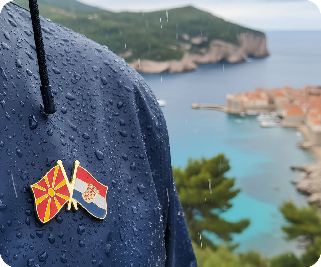 North Macedonia & Croatia Friendship Pin Badge