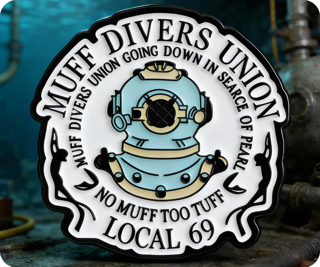 Insignia divertida de la Unión de Buzos "Muff Divers" para buceo oceánico