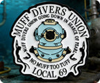 Insignia divertida de la Unión de Buzos "Muff Divers" para buceo oceánico