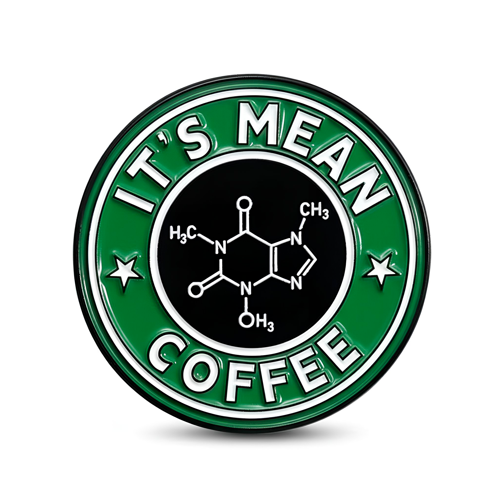 Es un pin de la química del café "Mean Coffee" Imagen principal del producto
