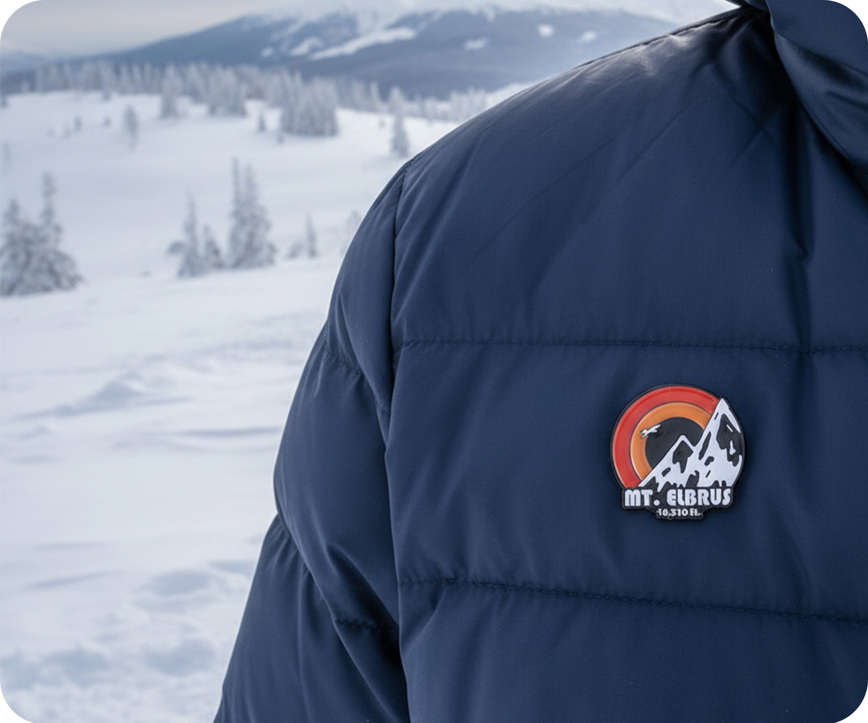 Mount Elbrus Russia Round Pin Badge