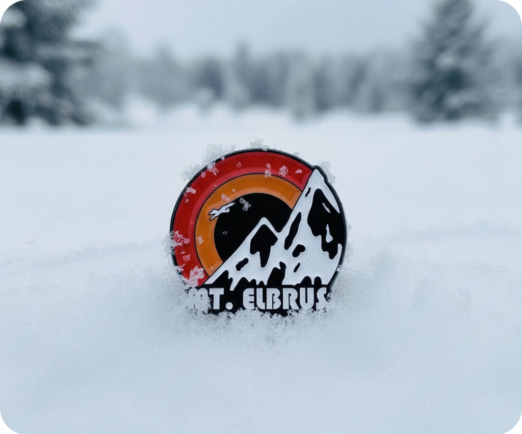 Mount Elbrus Russia Round Pin Badge