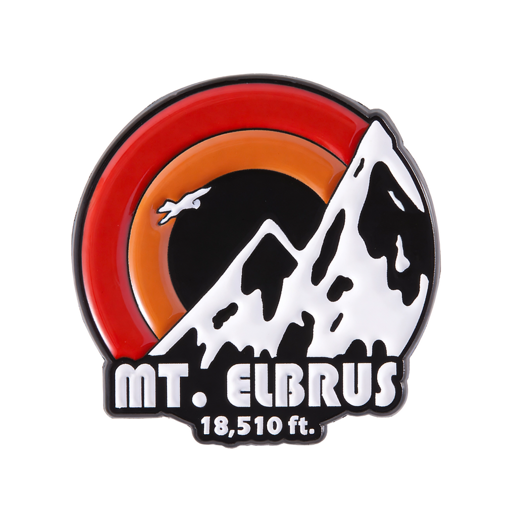 Mount Elbrus Russia Round Pin Badge