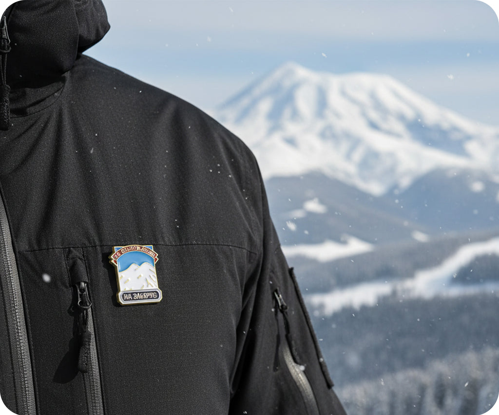 Mount Elbrus Russia Rectangle Pin Badge